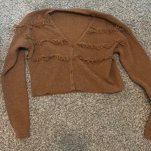 Super cute brown button up sweater